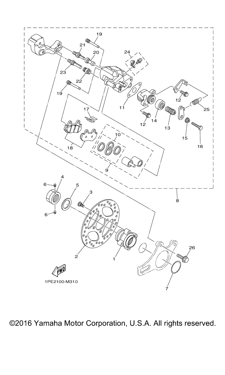 Схема узла Задний Тормозной Суппорт