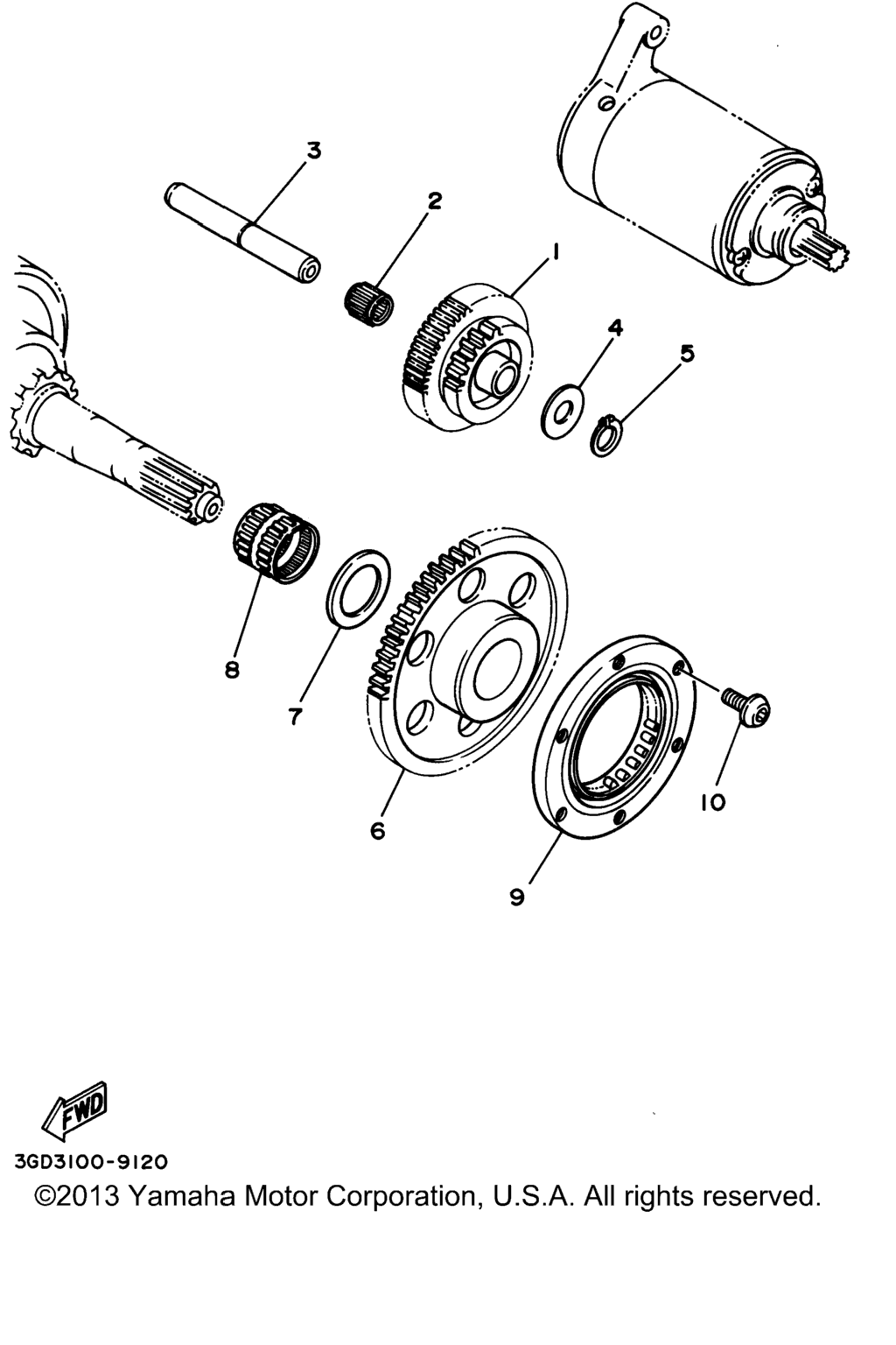Схема узла Муфта Стартера