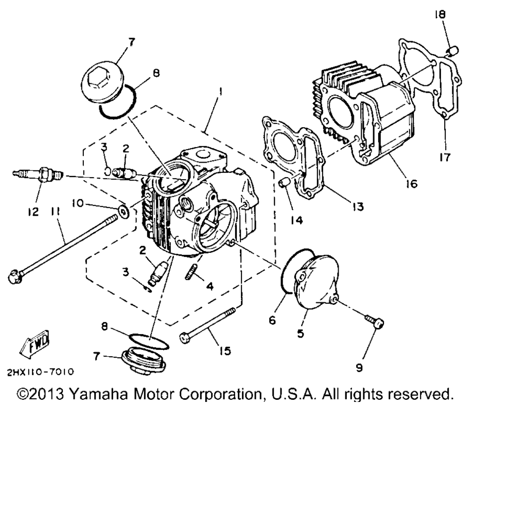 Схема узла Головка Цилиндра - Цилиндр