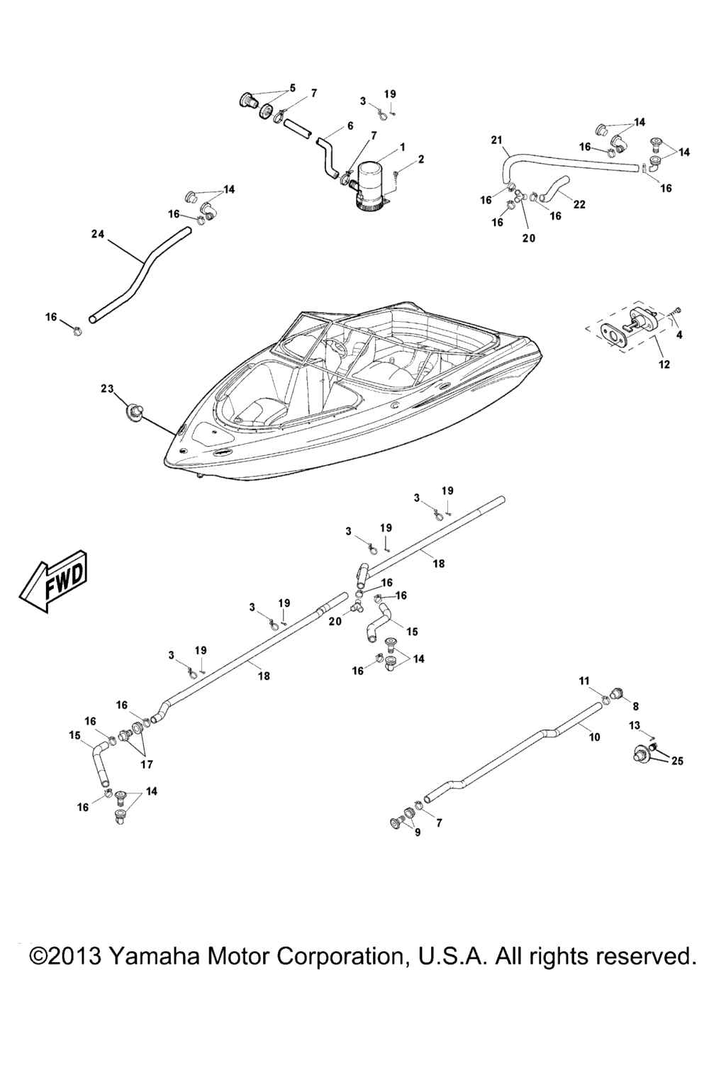 Схема узла Дренажные Fitting\'и Для Палубы