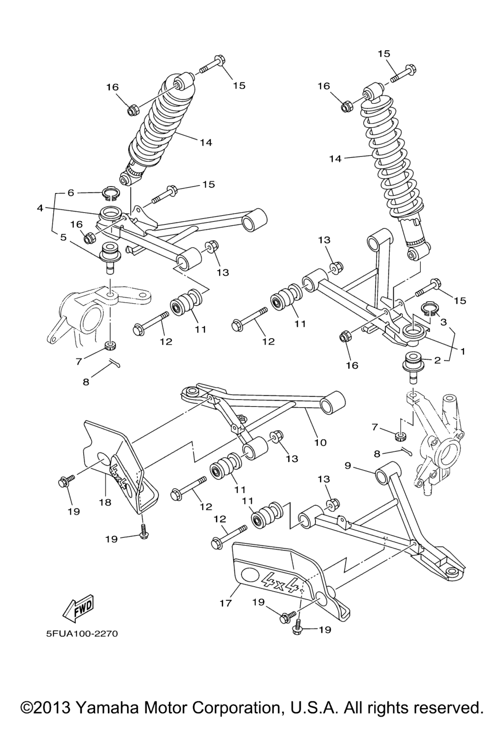 Схема узла Передняяsuspension Wheel