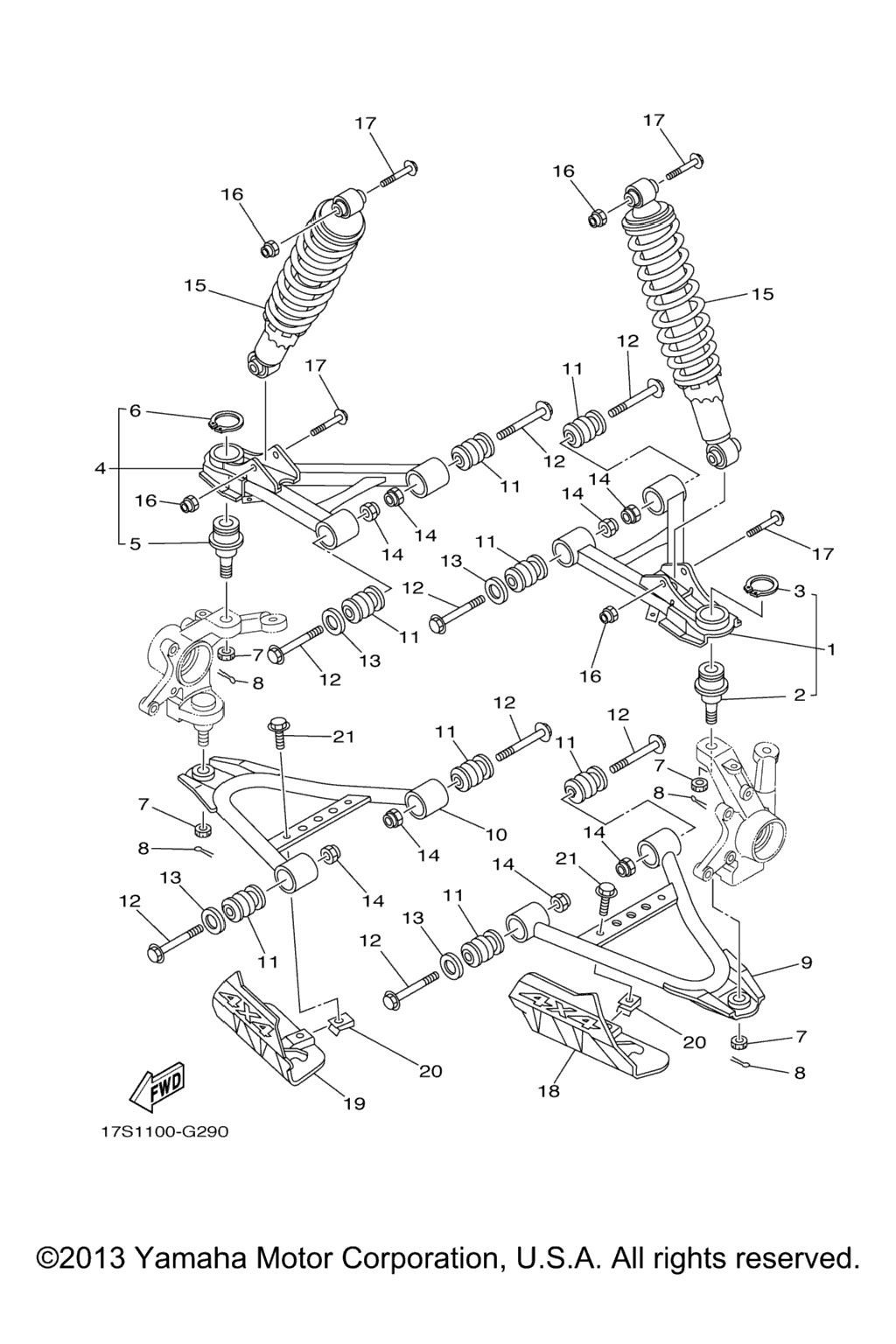 Схема узла Передняяsuspension Wheel