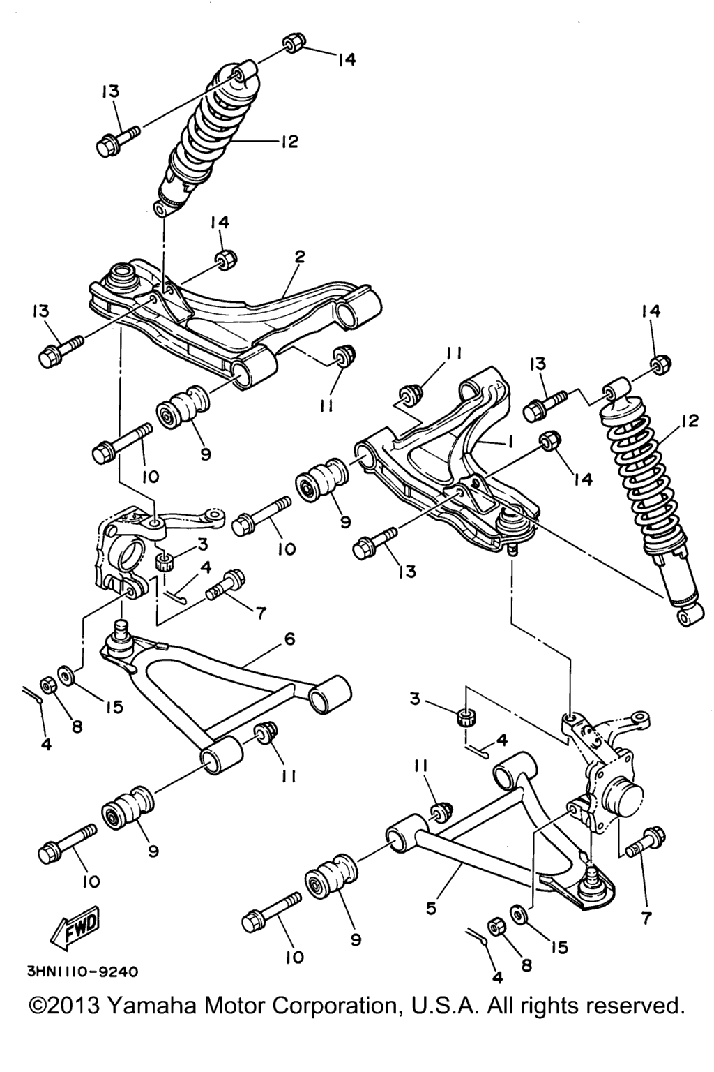 Схема узла Передняяsuspension Wheel