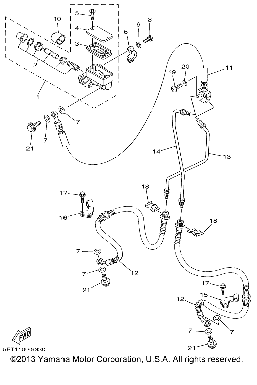 Схема узла Передний Главный Цилиндр