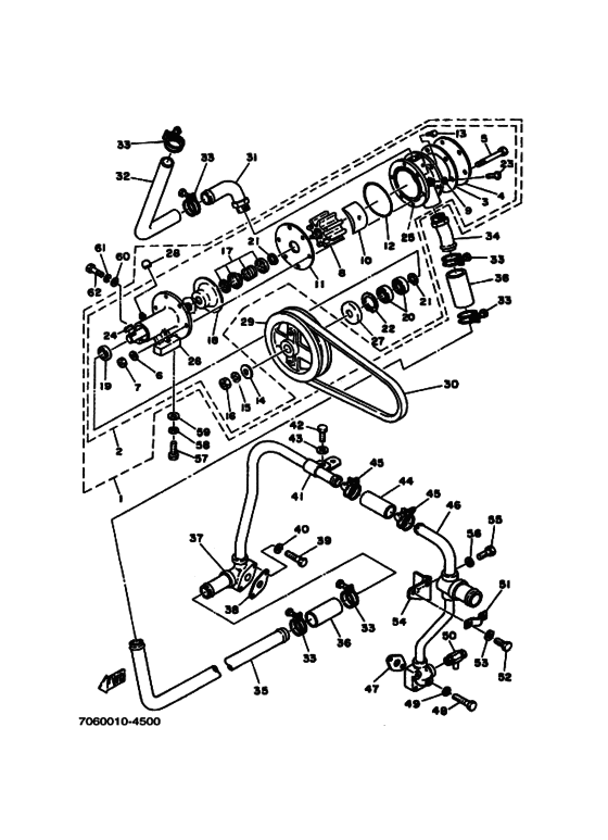 Схема узла ｼｰｳｵｰﾀﾎﾟﾝﾌﾟ 旧仕様:〜Y. 011107 Для Yamaha Md20