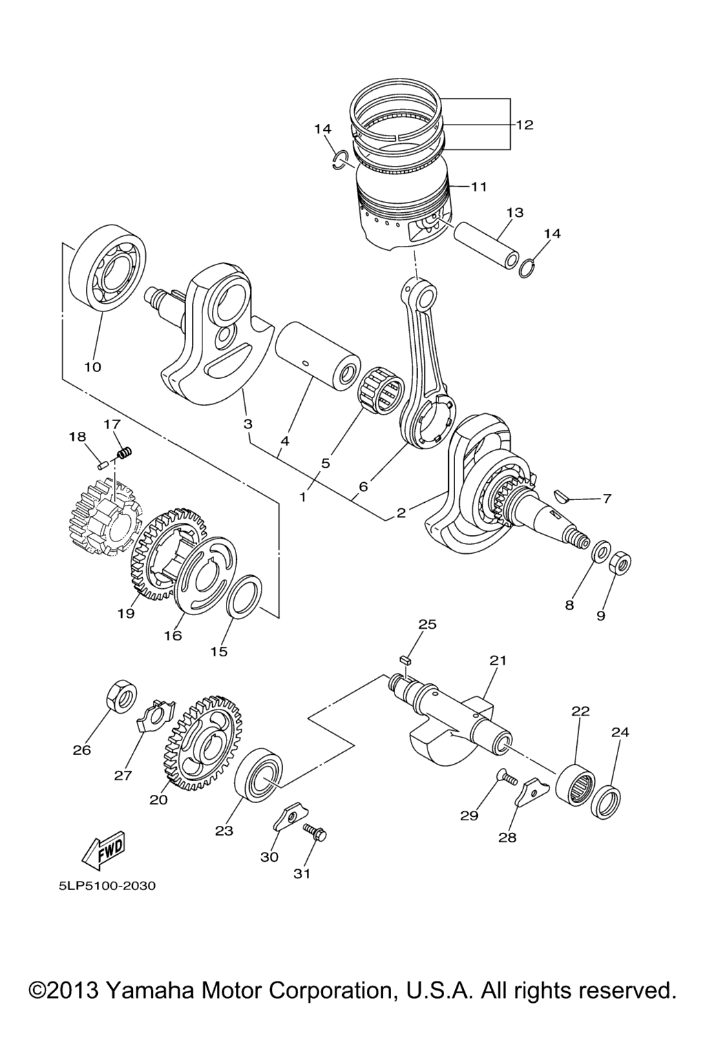 Схема узла Коленчатый Вал Поршень
