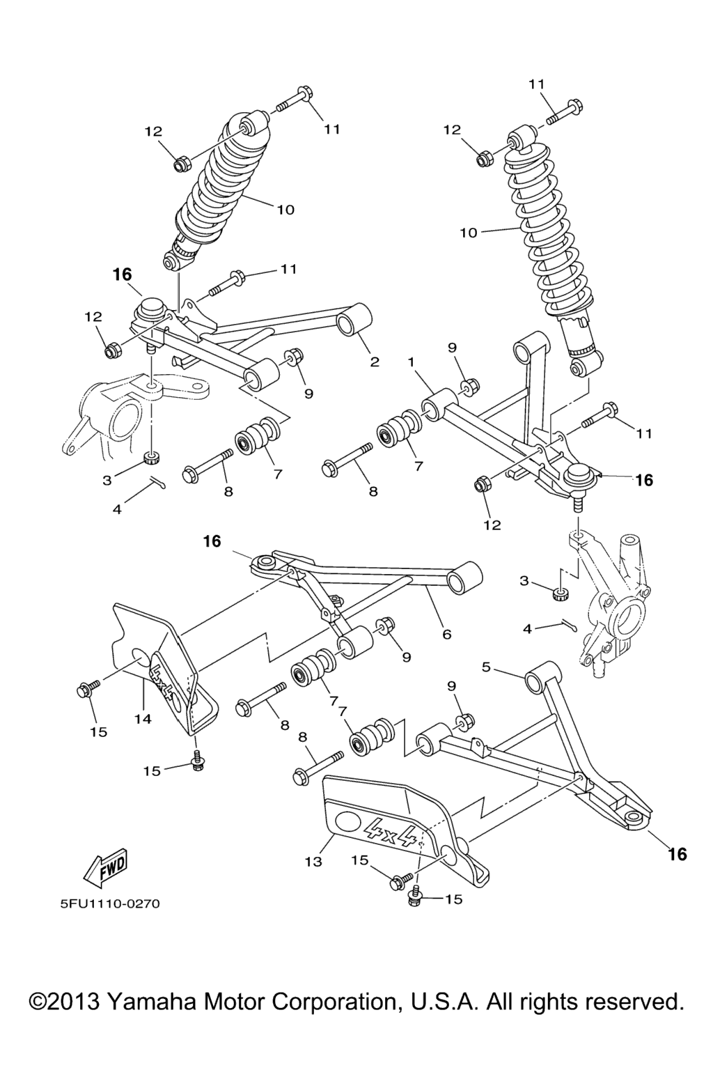 Схема узла Передняяsuspension Wheel