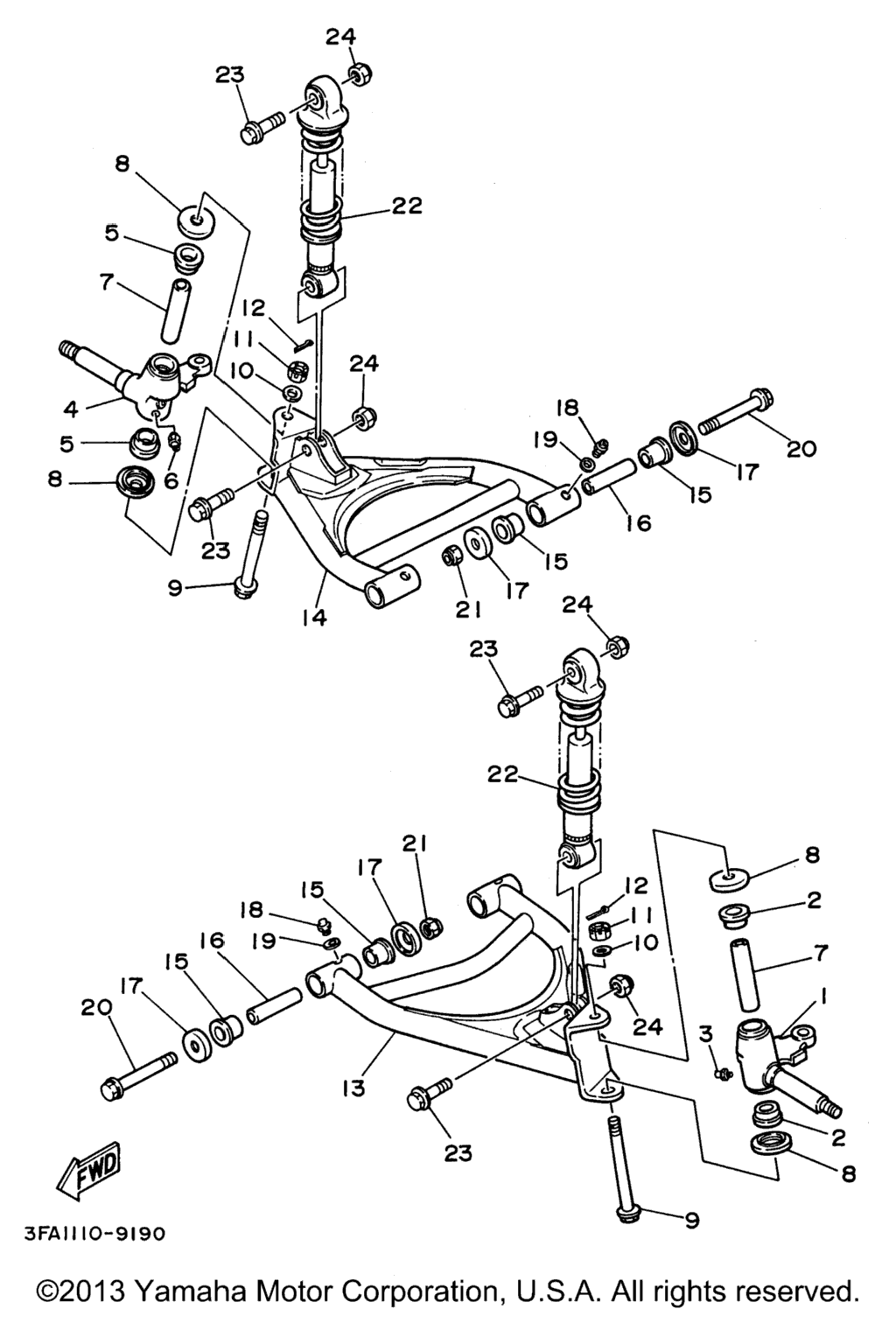 Схема узла Передняяsuspension Wheel