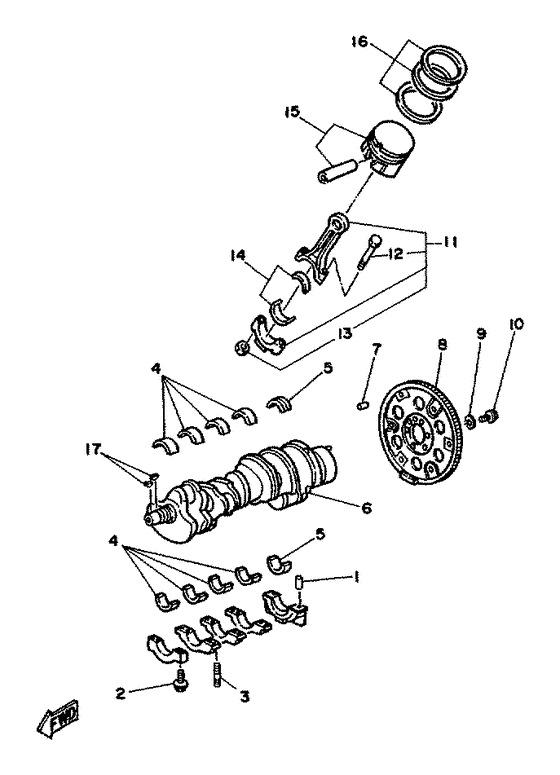Схема узла Crank. Piston Для Yamaha V8 5.7