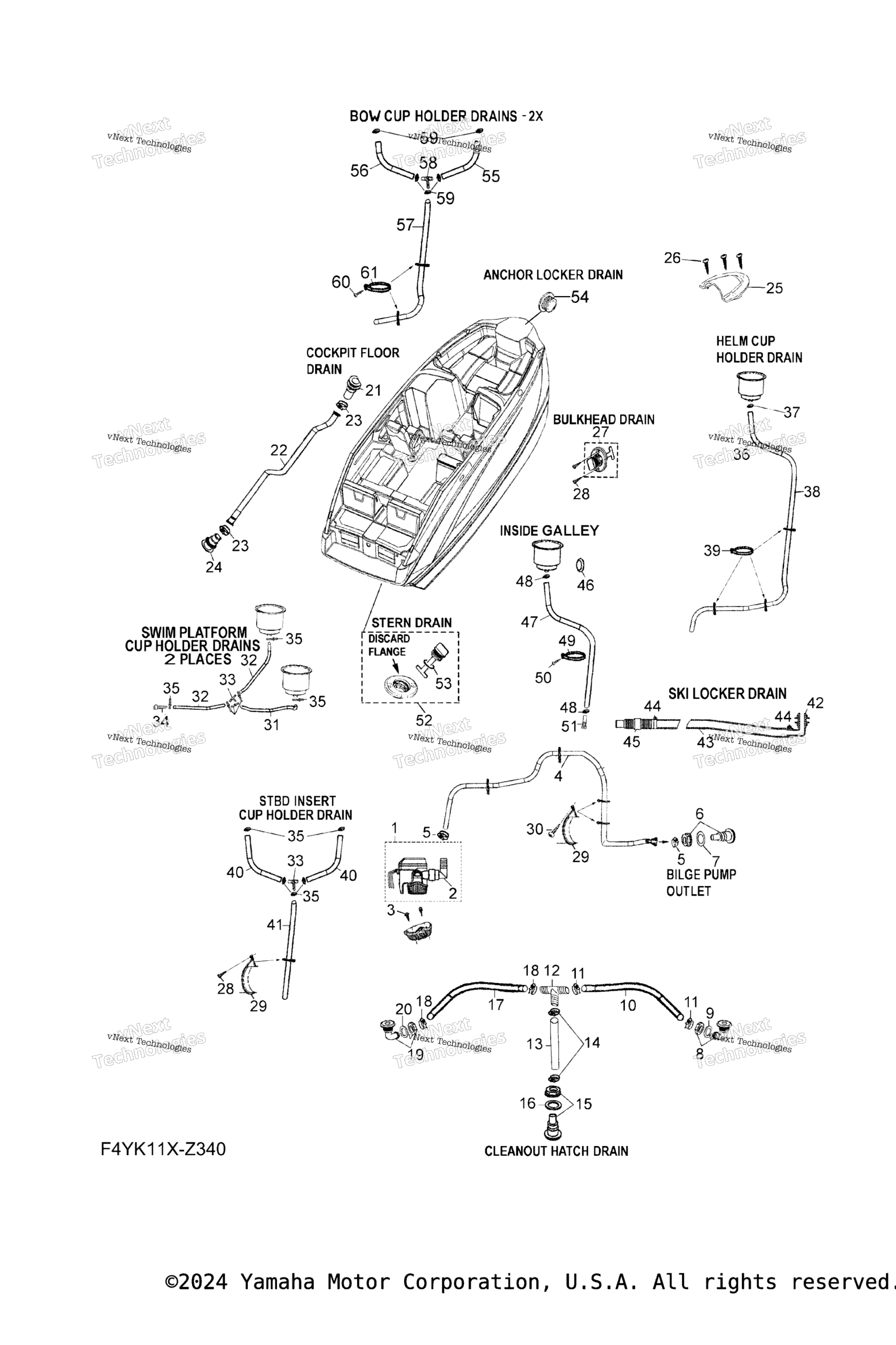 Схема узла Дренажные Fitting\'и Для Палубы