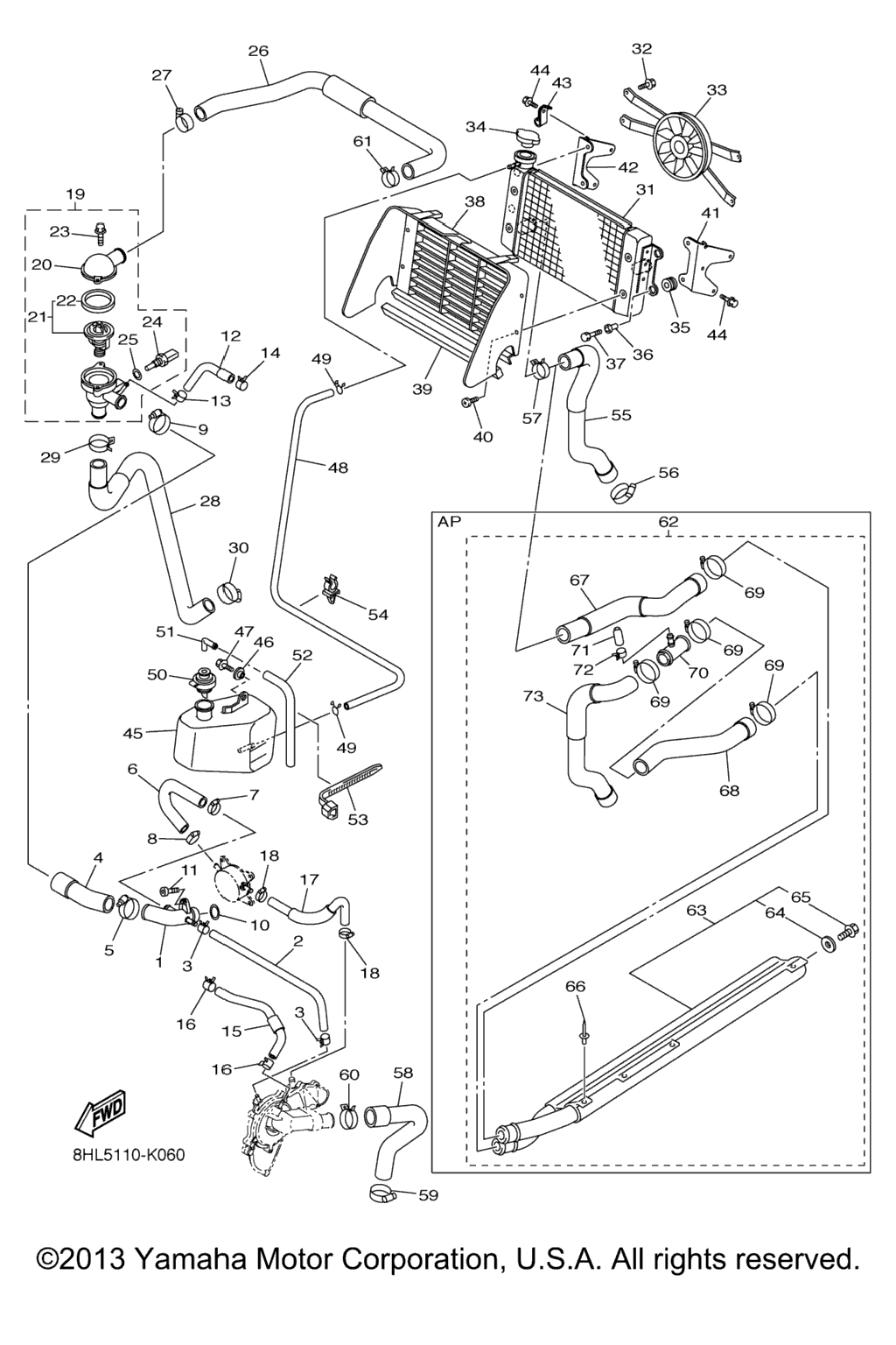 Схема узла Шланги Радиатора
