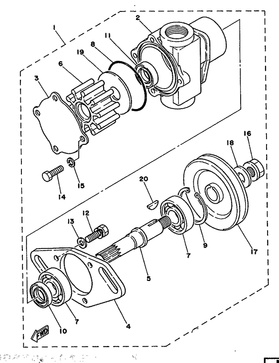 Схема узла Raw Water Pump Assy Для Yamaha L4