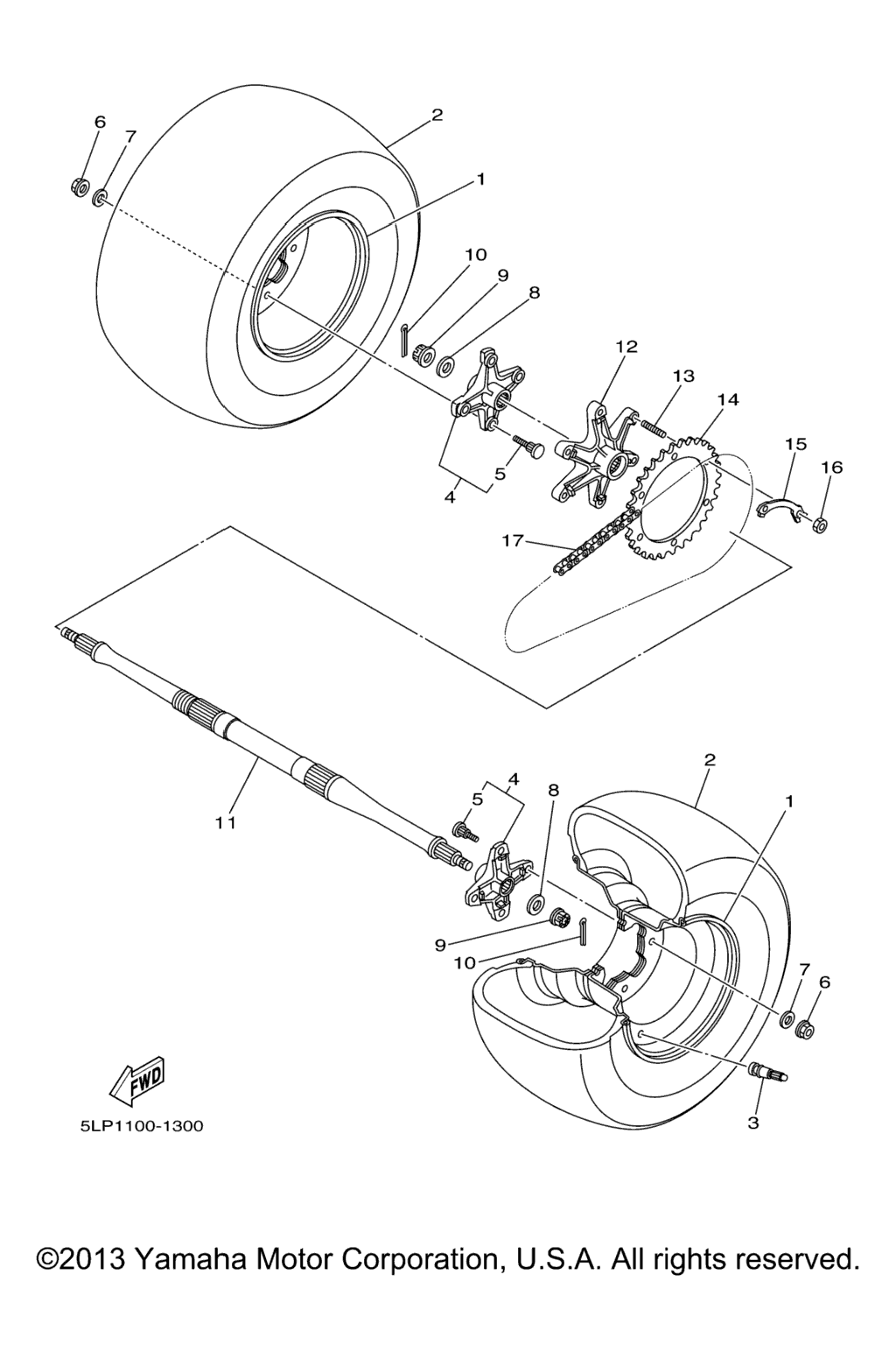 Схема узла Задние Колеса