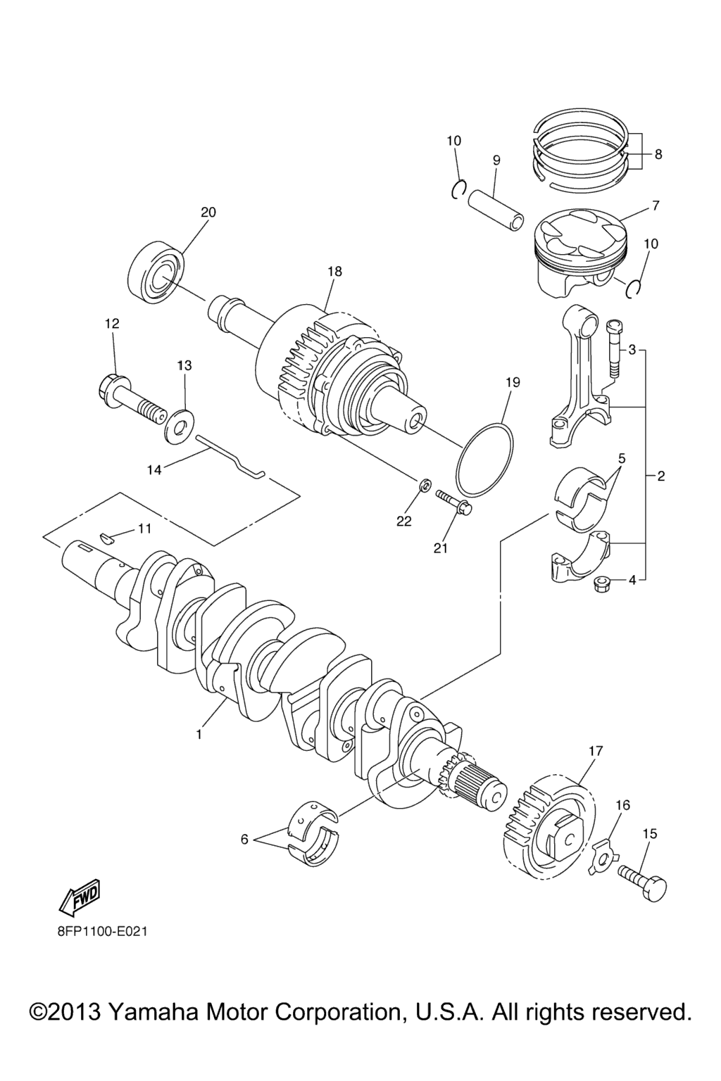 Схема узла Коленчатый Вал Поршень
