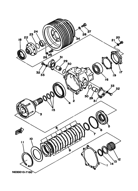 Схема узла Гидромуфта Для Yamaha V855Kuh