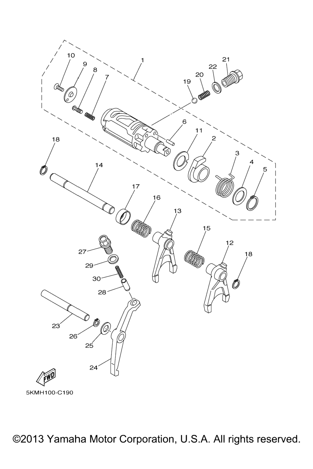 Схема узла Форк Переключателя Кулачка
