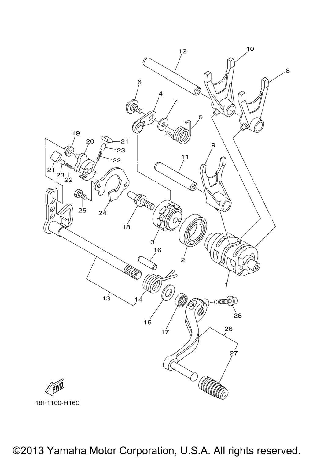 Схема узла Форк Переключателя Кулачка