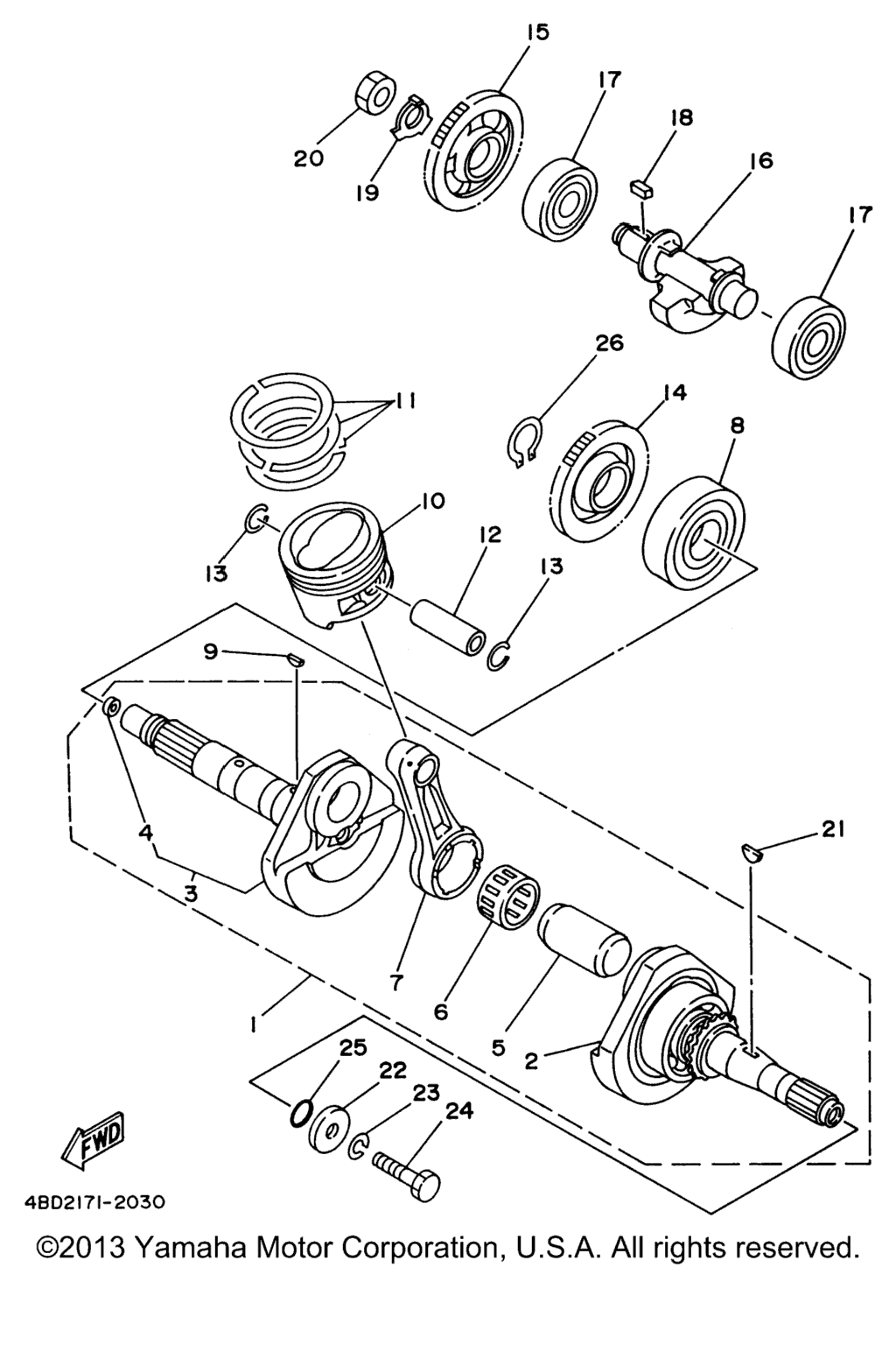 Схема узла Коленчатый Вал Поршень