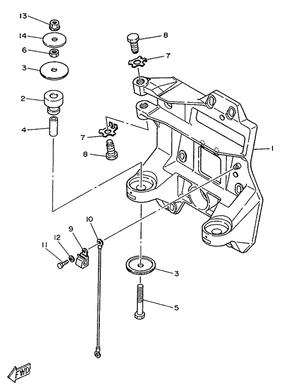 Схема узла Transom Plate Для Yamaha Me370/420 (Int)