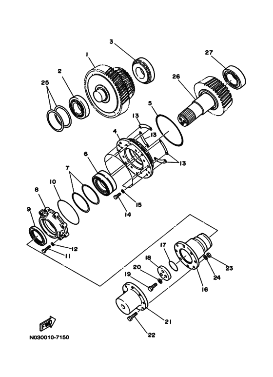 Схема узла Выходной Вал Для Yamaha V855Kuh