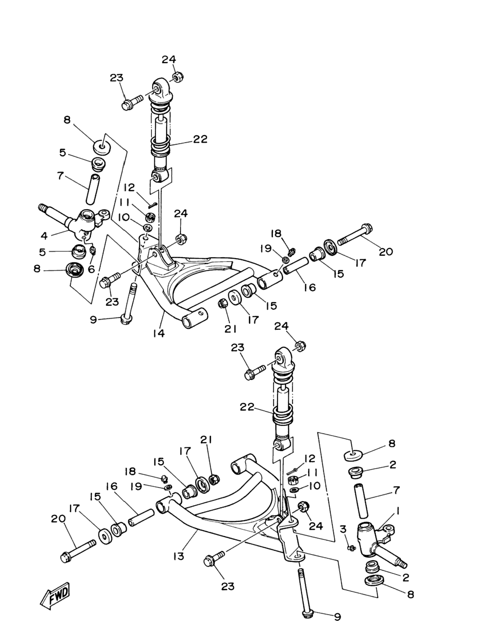 Схема узла Передняяsuspension Wheel