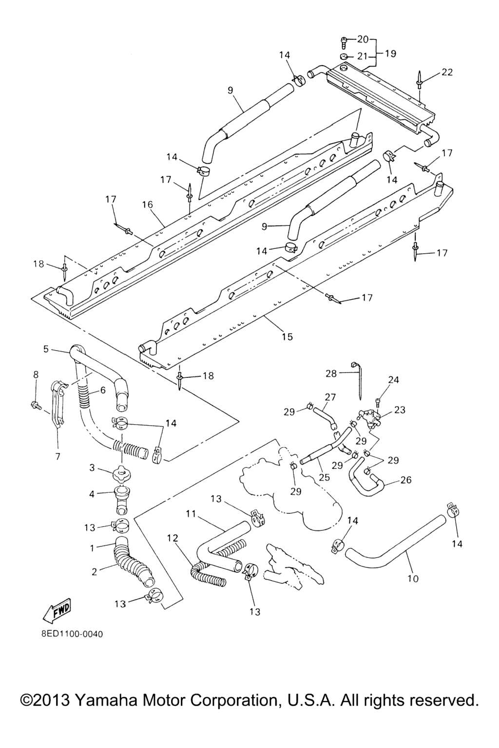 Схема узла Шланги Радиатора