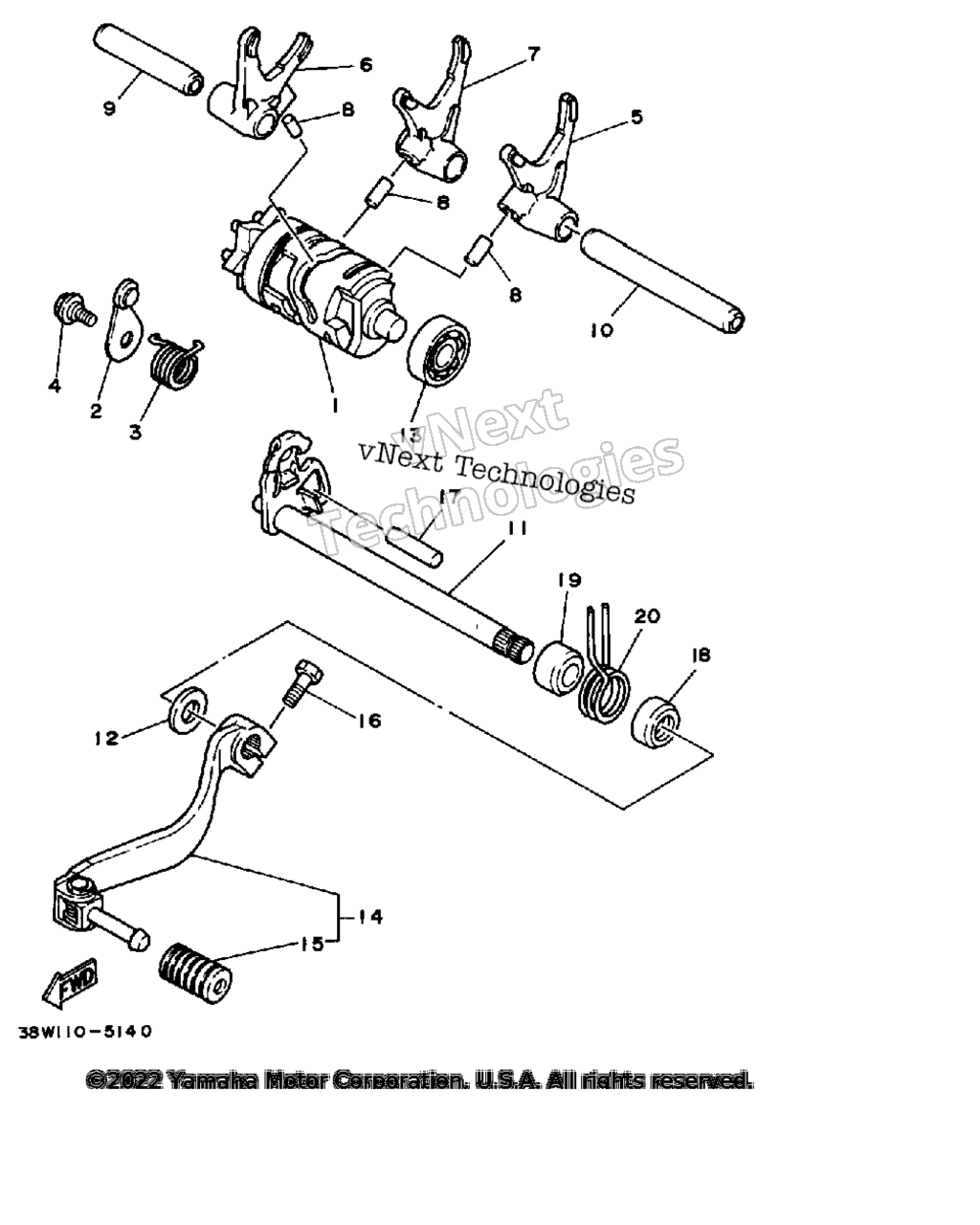Схема узла Сдвиговой Кулак-Вилка