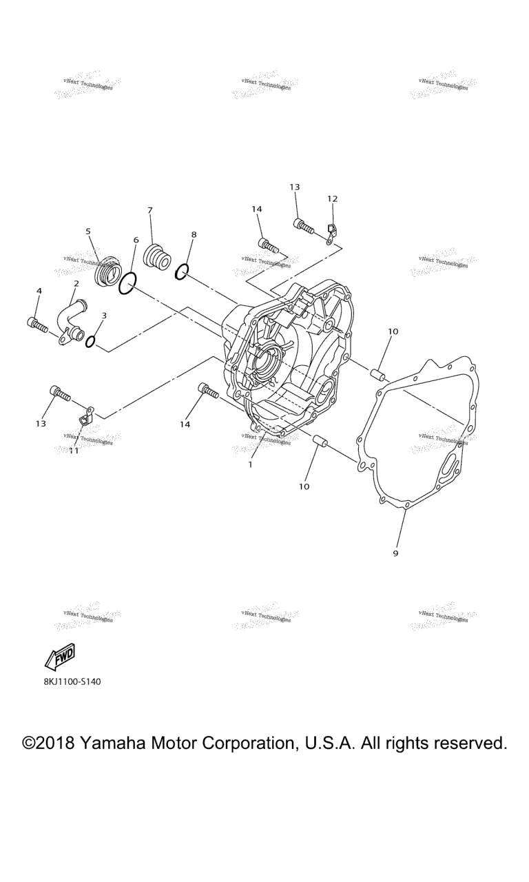 Схема узла Крышка Картера 1