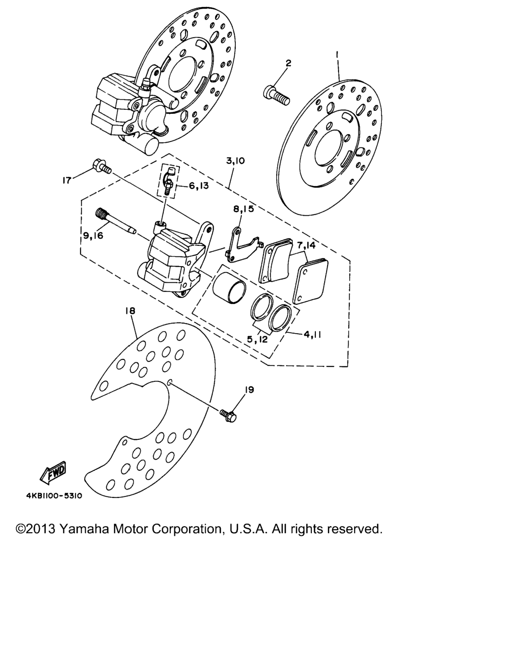 Схема узла Передний Тормозной Суппорт