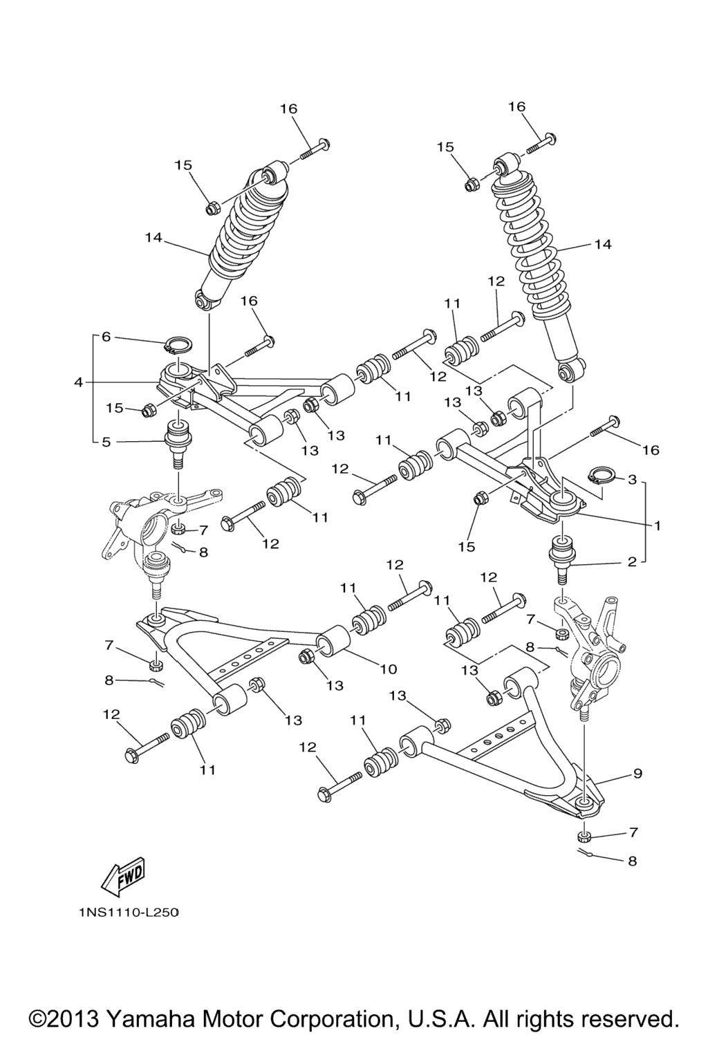 Схема узла Передняяsuspension Wheel