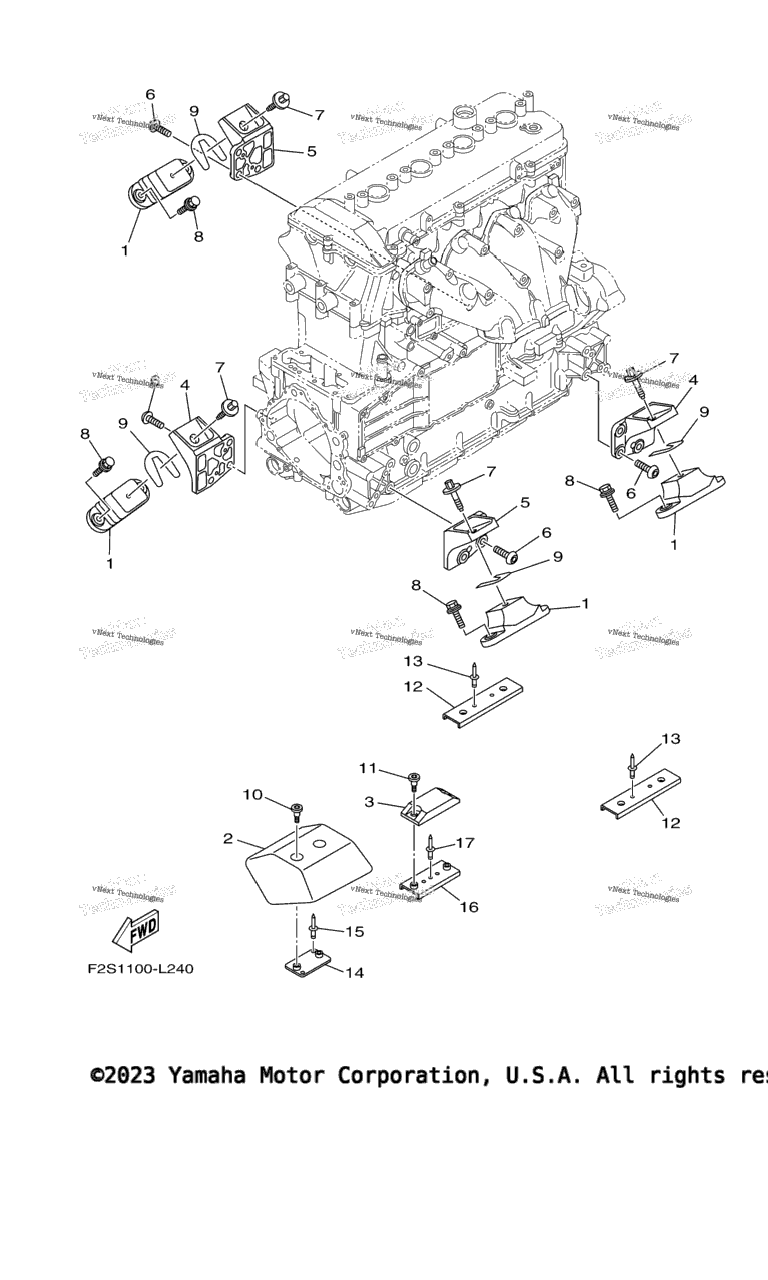 Схема узла Крепление Двигателя