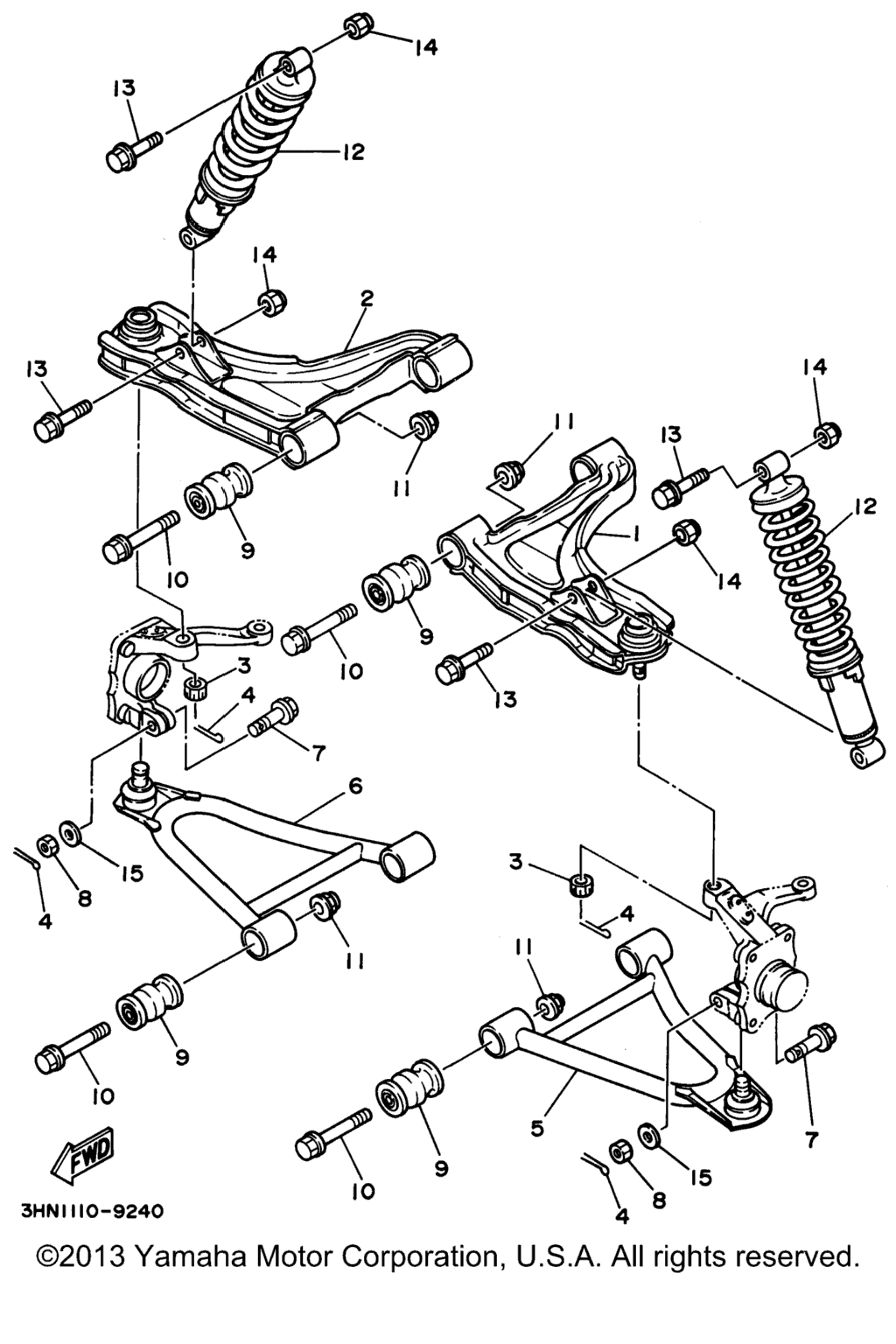 Схема узла Передняяsuspension Wheel