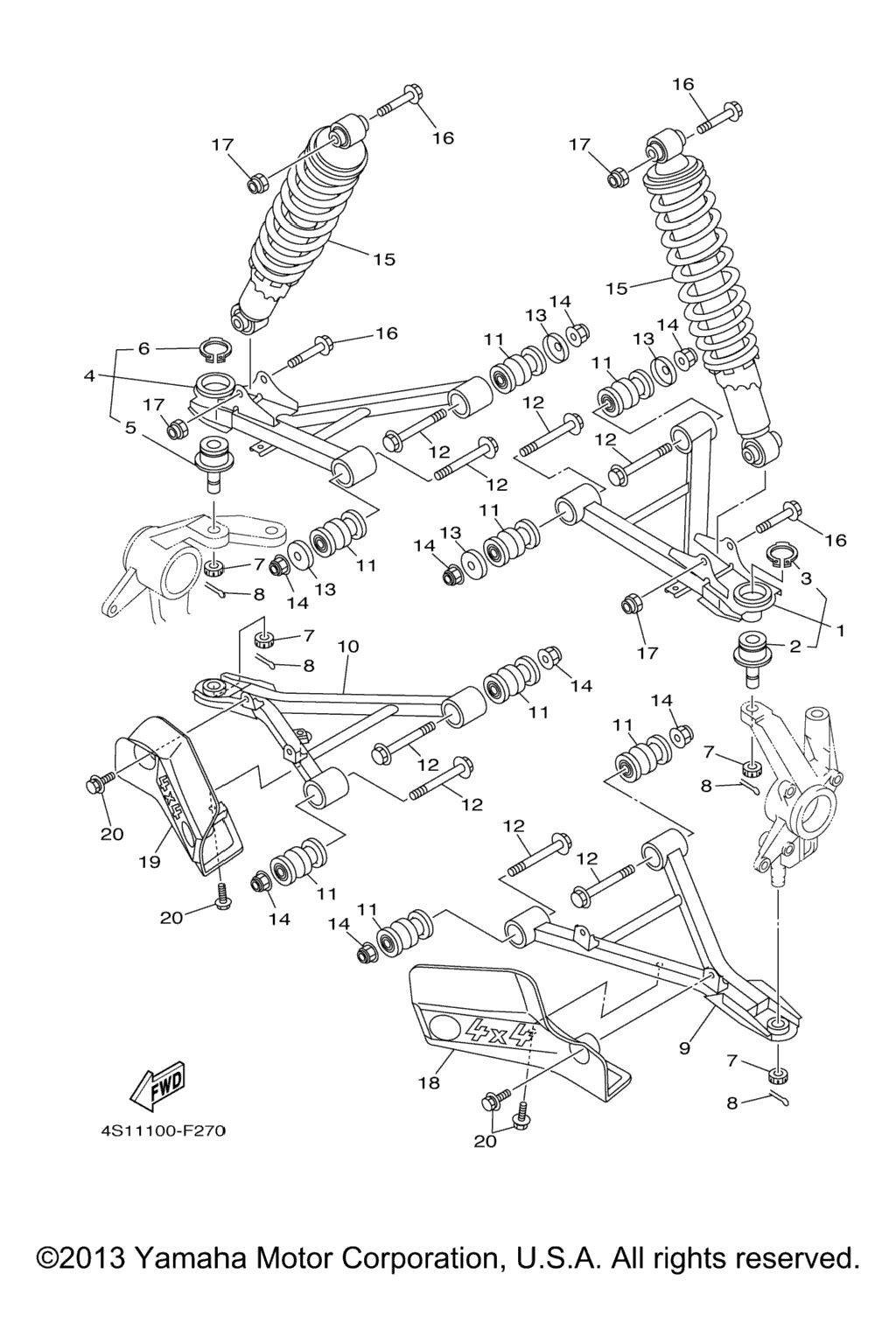 Схема узла Передняяsuspension Wheel