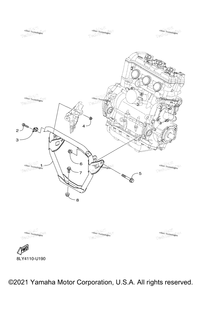 Схема узла Крепление Двигателя 2