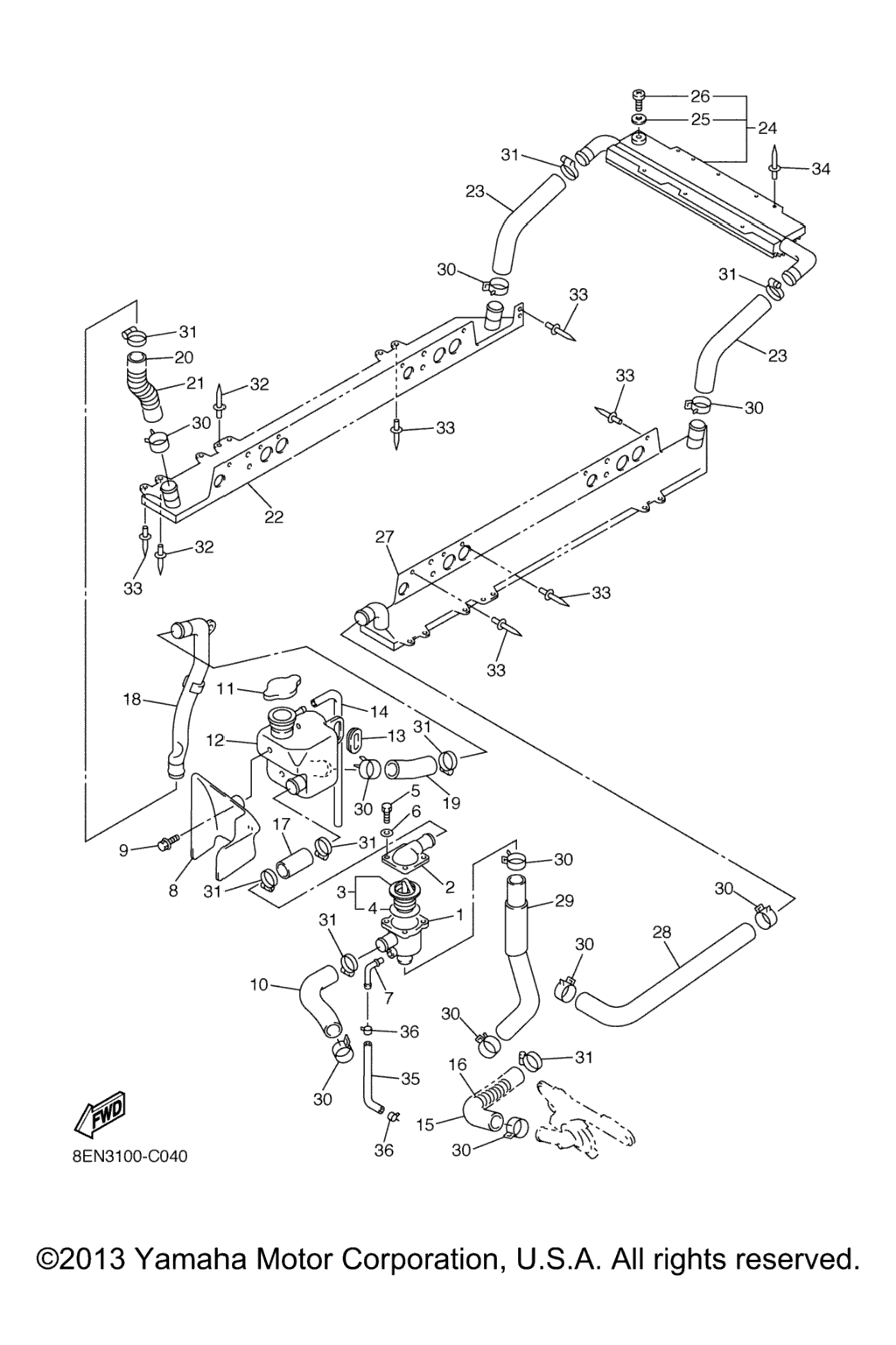 Схема узла Шланги Радиатора