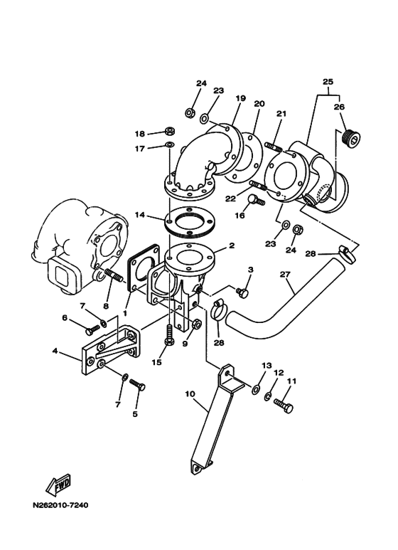 Схема узла Выхлопная Система Для Yamaha D203Kuh