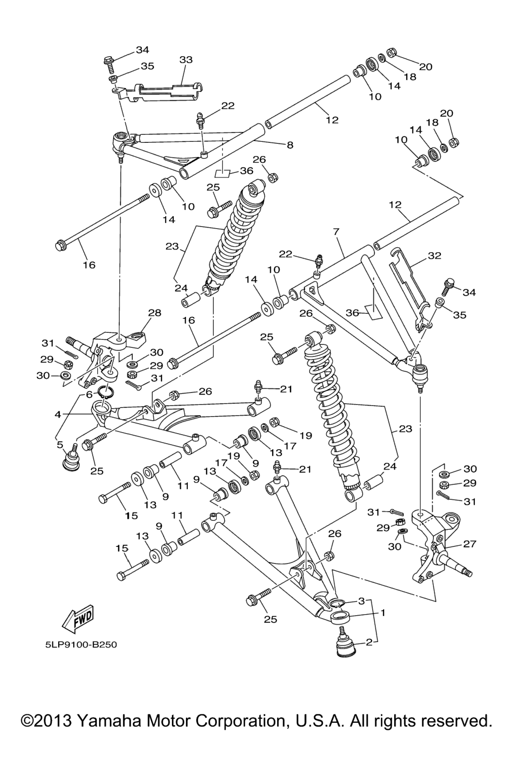 Схема узла Передняяsuspension Wheel