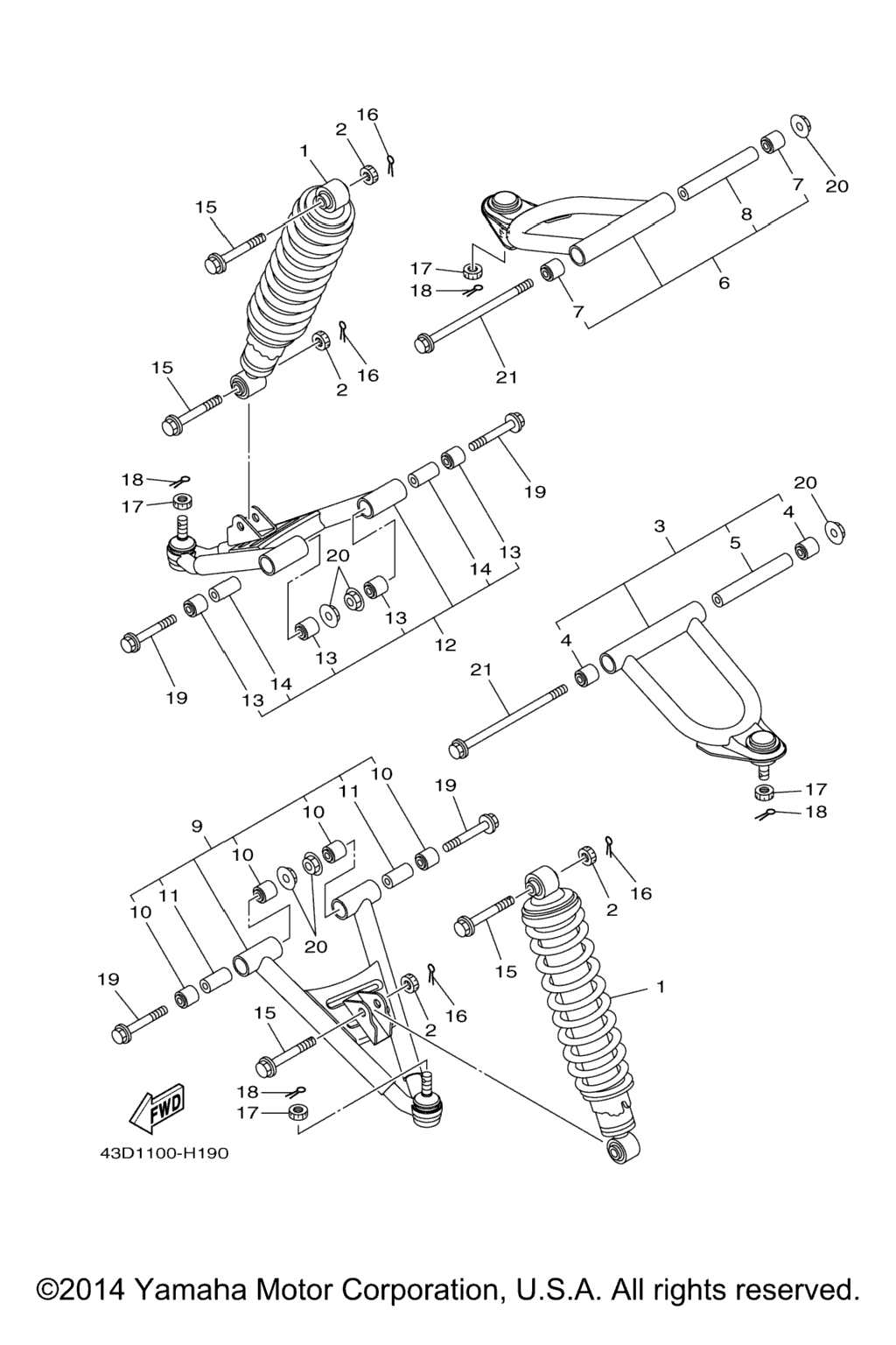 Схема узла Передняяsuspension Wheel
