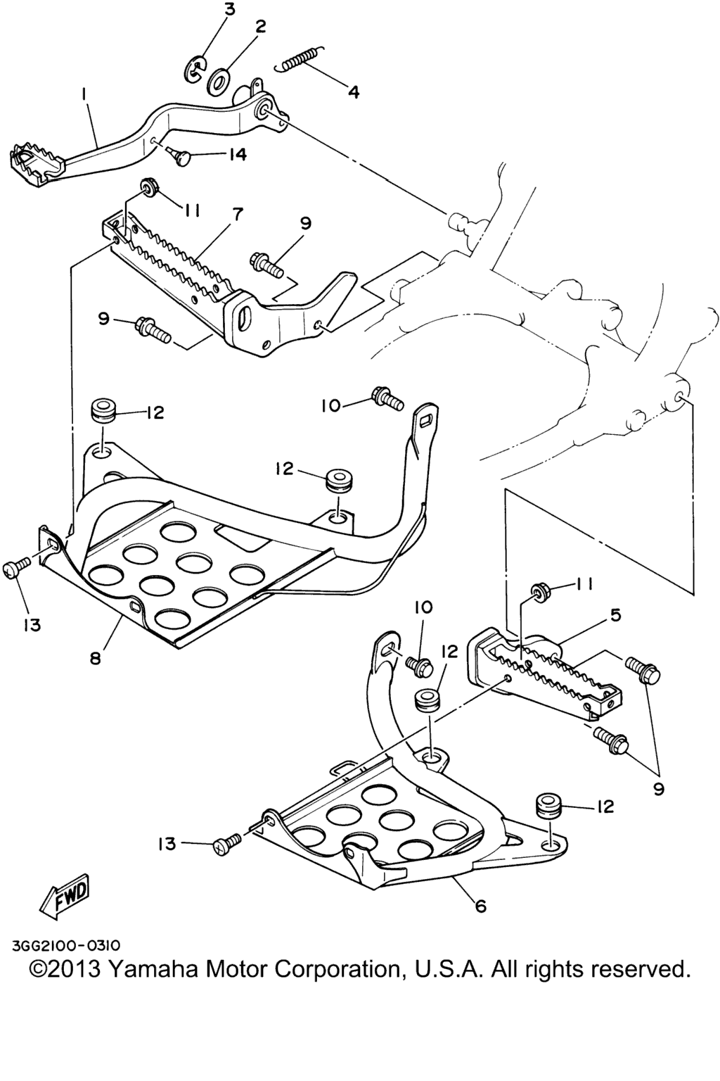 Схема узла Stand. Footrest