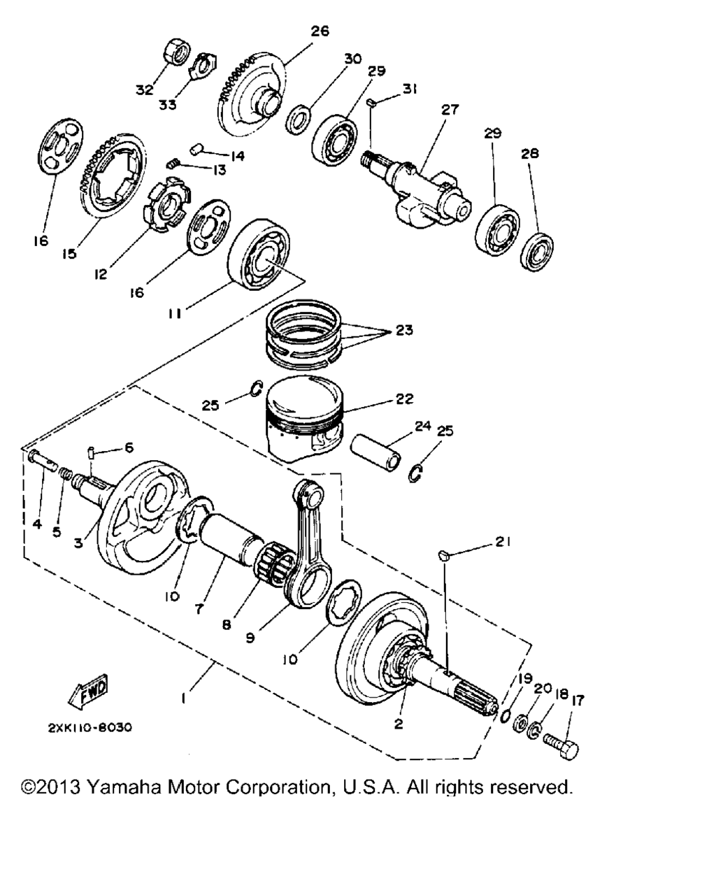 Схема узла Коленчатый Вал Поршень