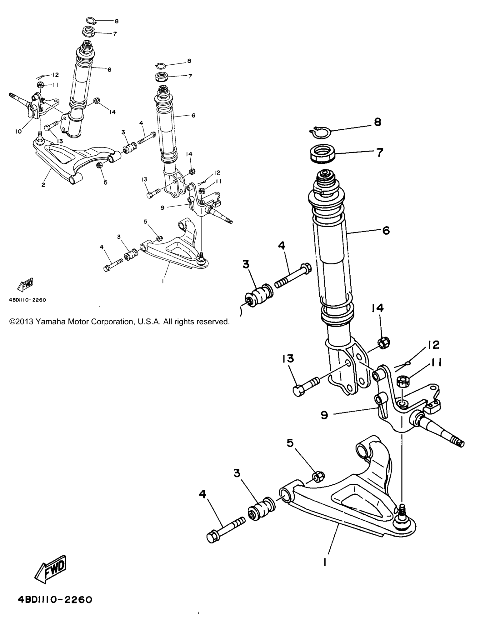 Схема узла Передняяsuspension Wheel