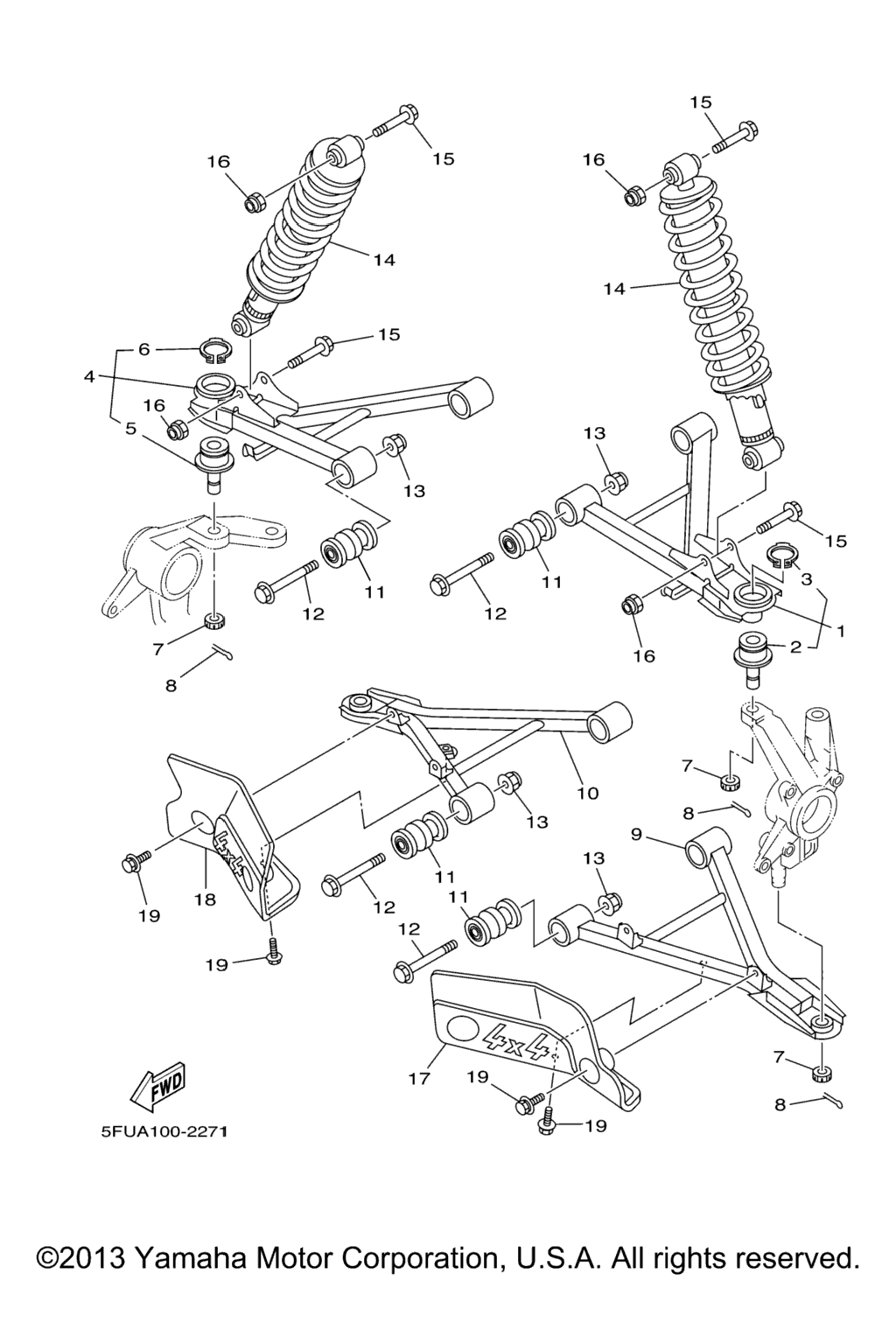 Схема узла Передняяsuspension Wheel