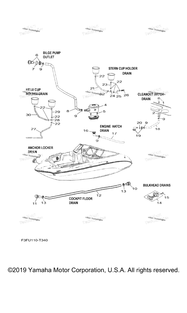 Схема узла Дренажные Fitting\'и Для Палубы