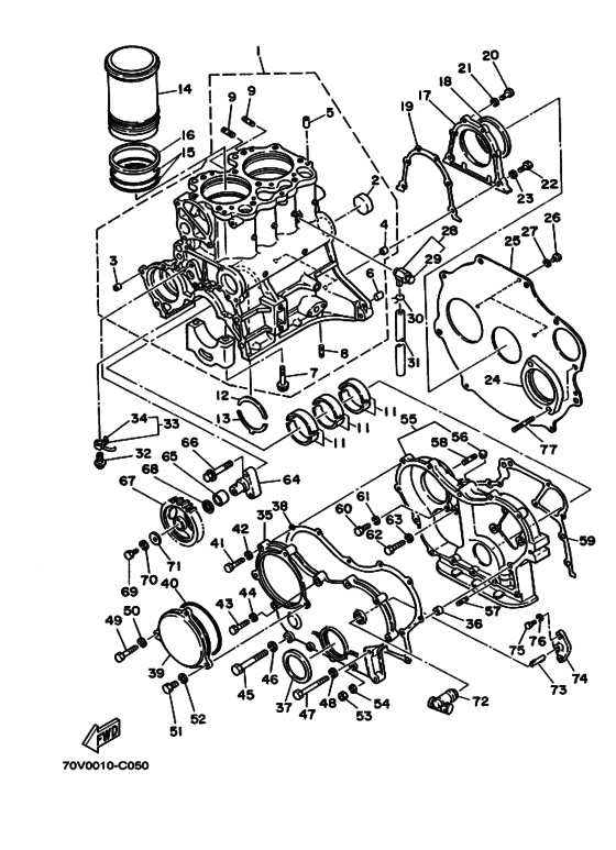 Схема узла Цилиндр Для Yamaha Md131Y