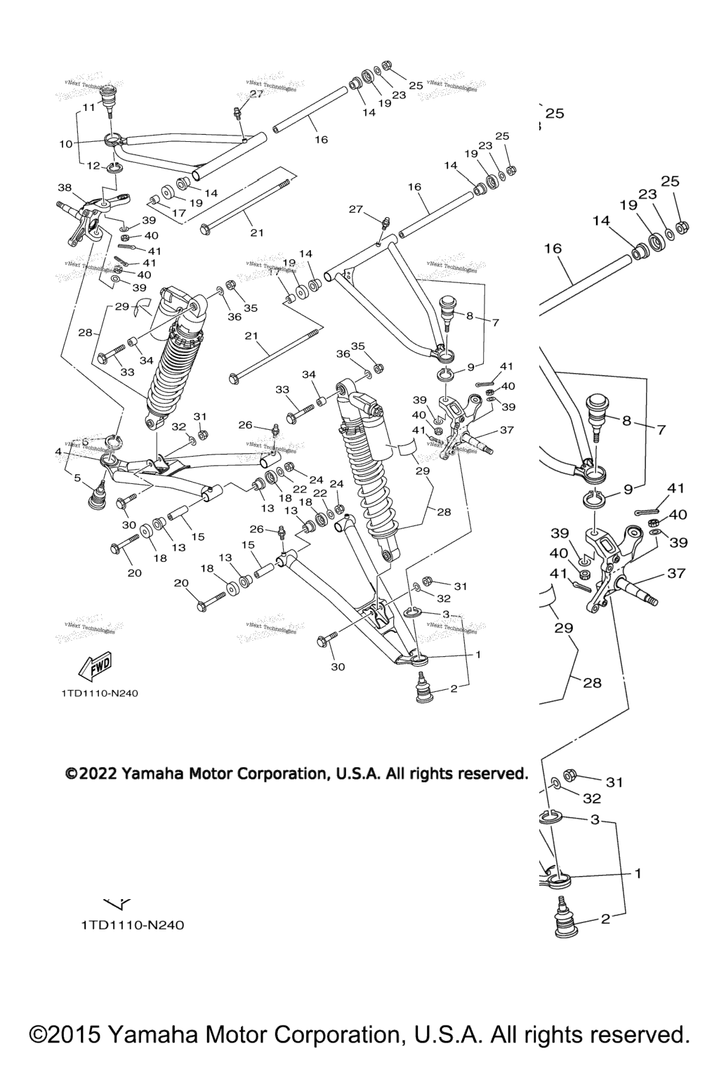 Схема узла Передняяsuspension Wheel