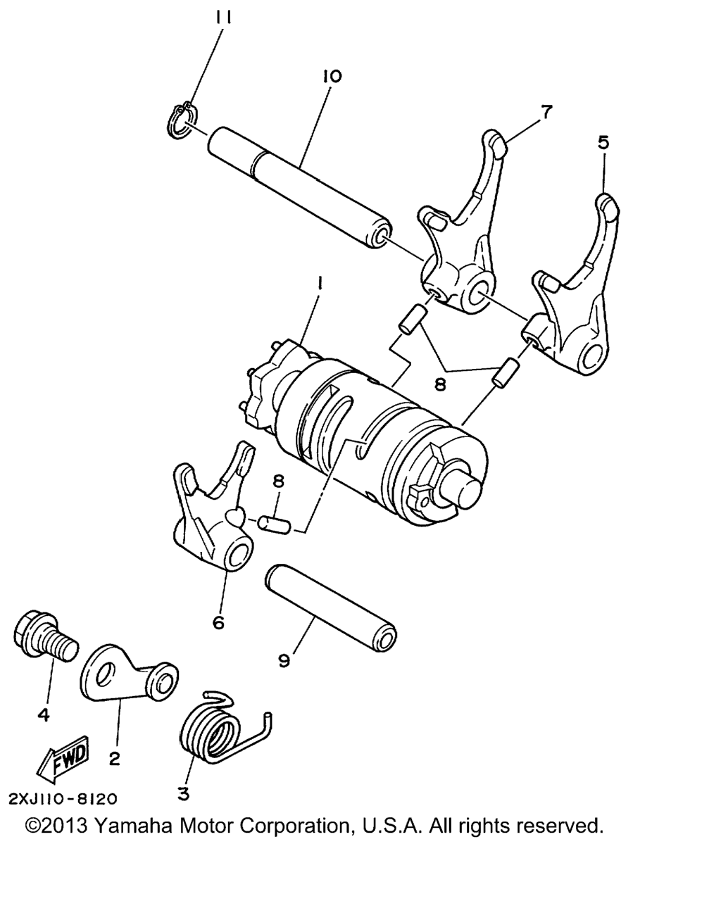 Схема узла Форк Переключателя Кулачка