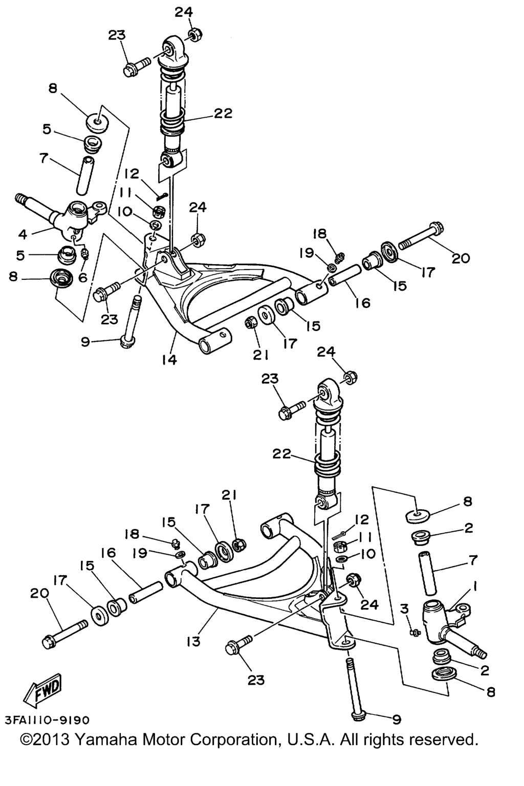 Схема узла Передняяsuspension Wheel