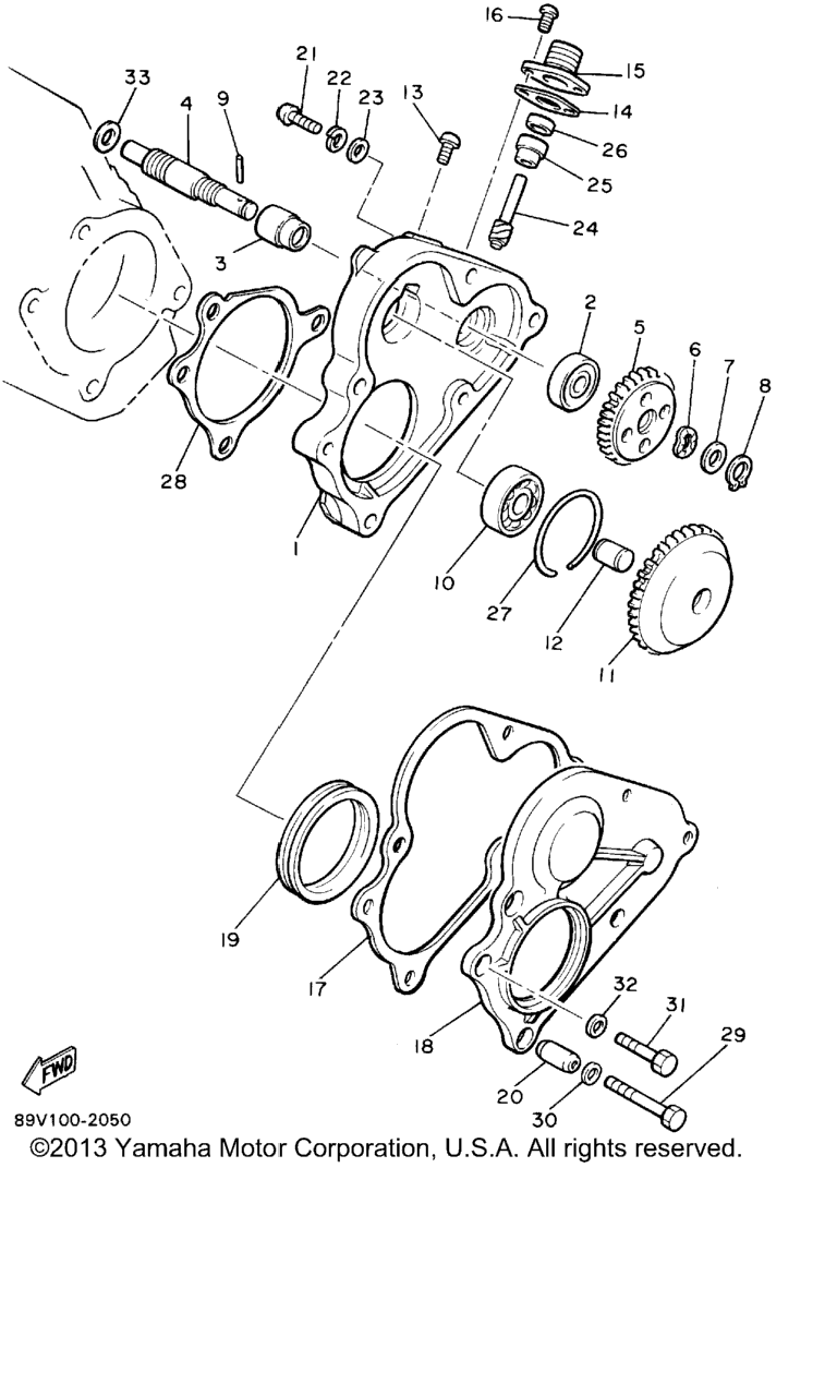Схема узла Шестерни Привода Насоса