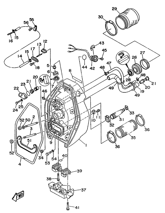 Схема узла Gimbal Housing 1 Для Yamaha Me370/420 (Driv)