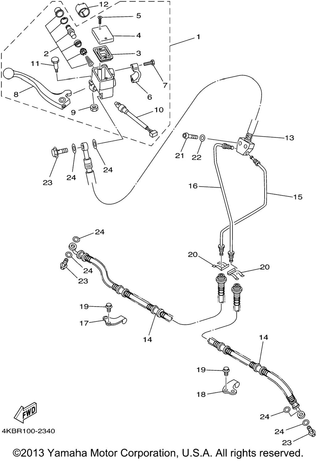 Схема узла Передний Главный Цилиндр